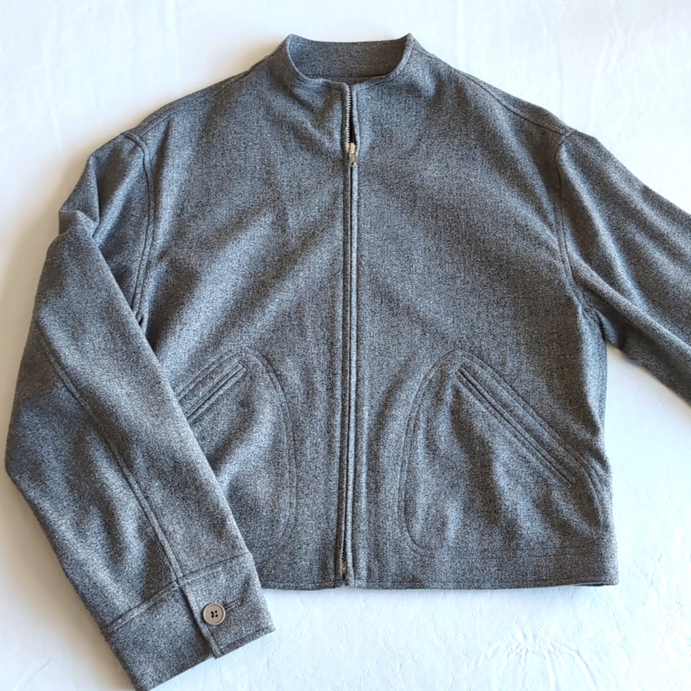RALPH Ralph Lauren Gray Wool-blend Cropped Long Sleeved Jacket Women's Sz 8
